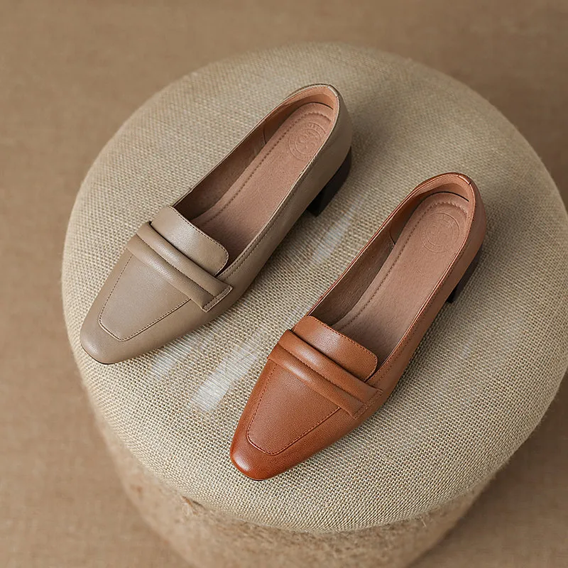 Irena Nude Low Heel Loafers Women