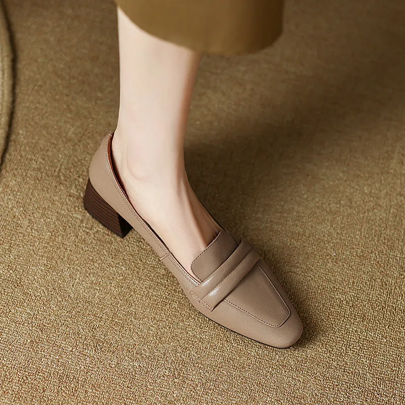 Irena Nude Low Heel Loafers Women