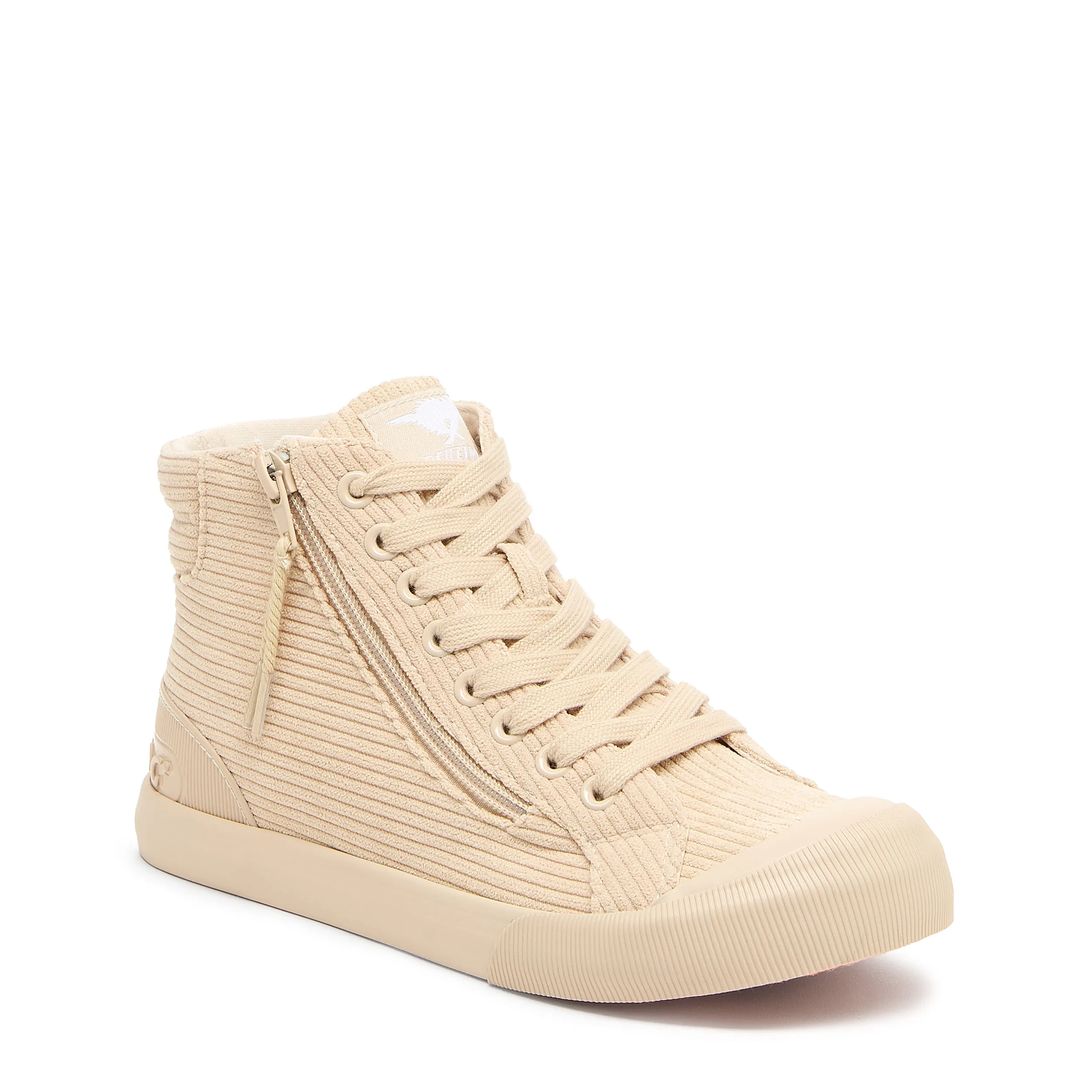 Jazzin Natural Corduroy High-top Trainers