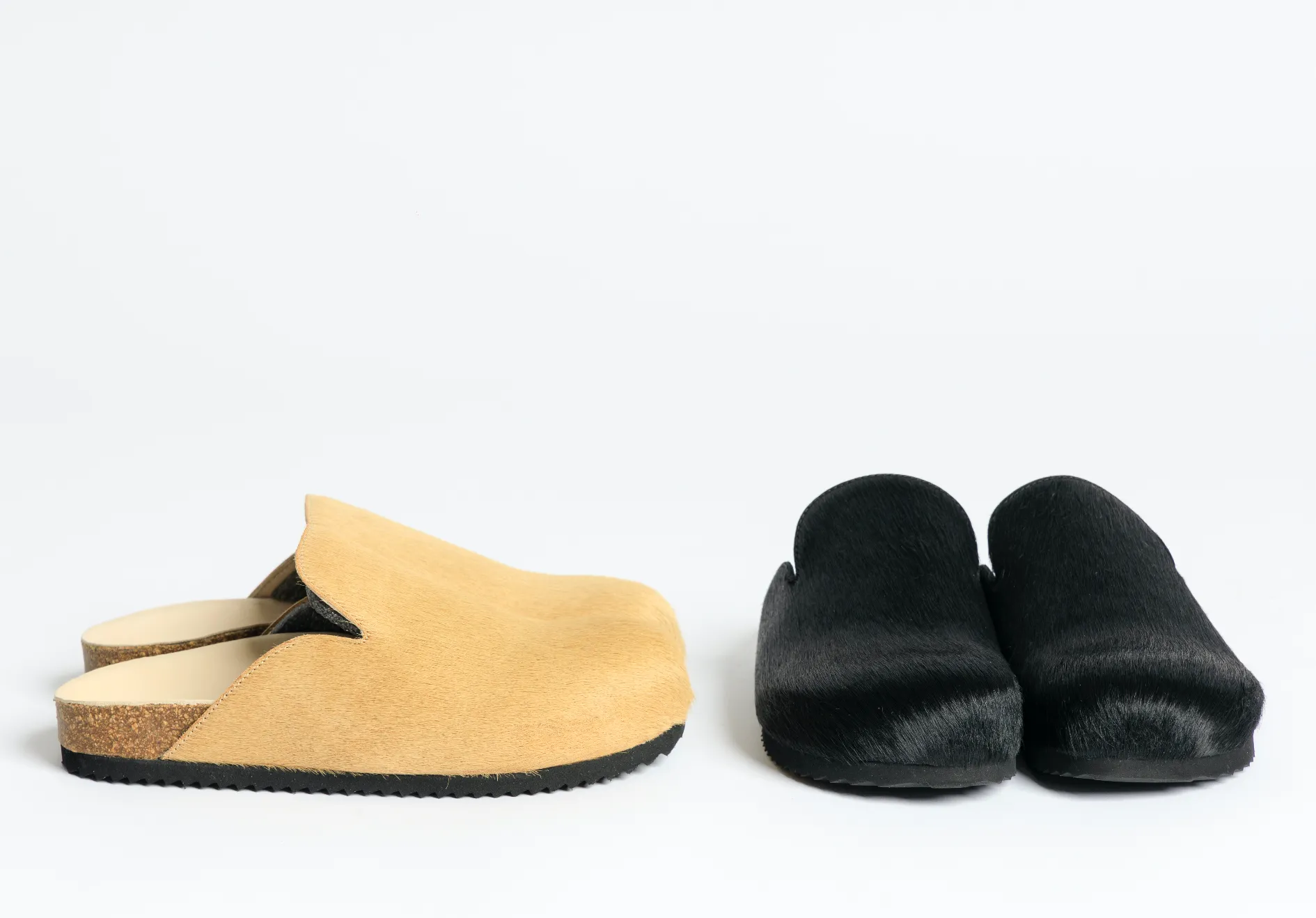 Kibo Beige Pony Hair Mules