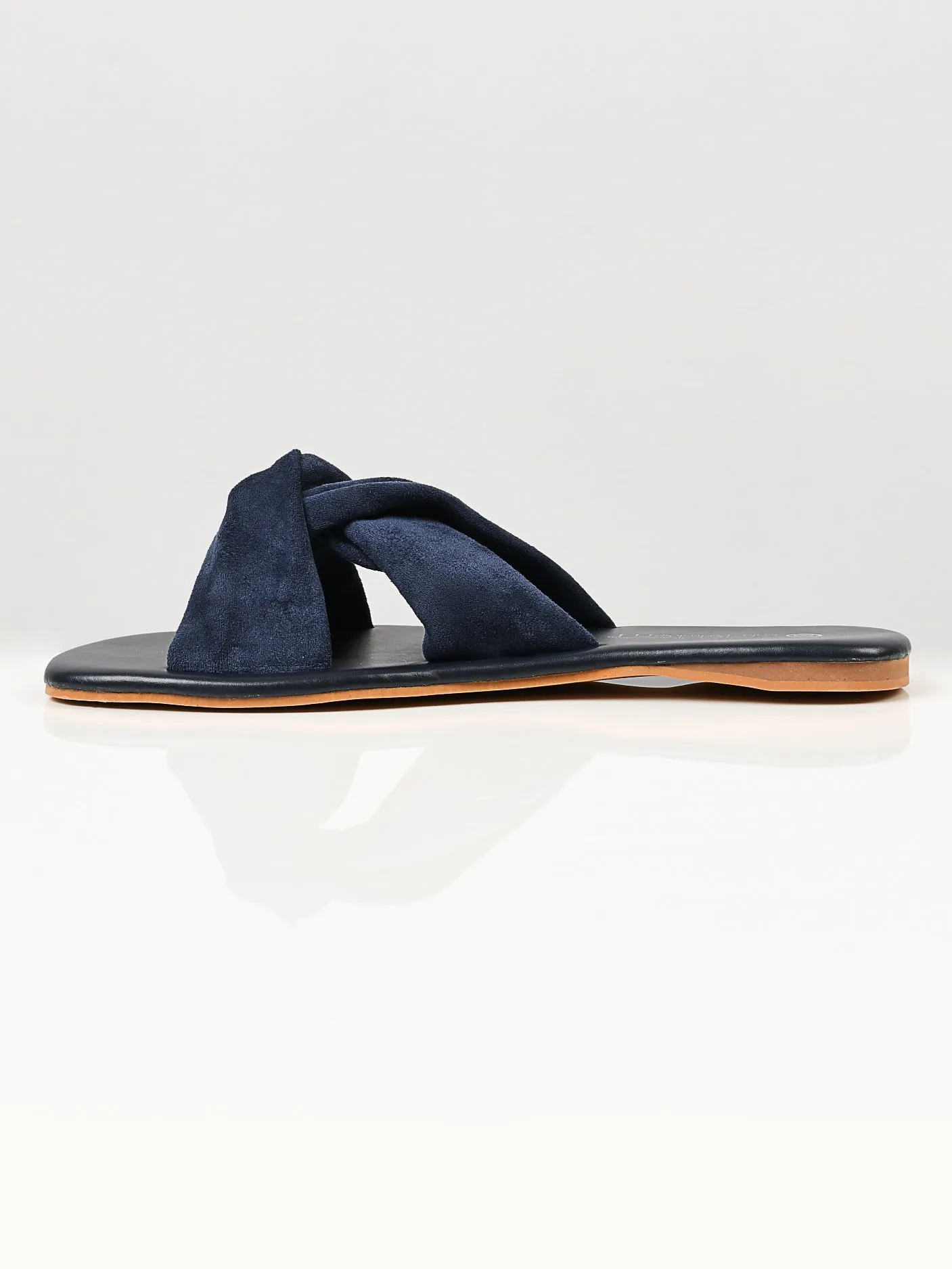 Knotted Suede Flats - Blue