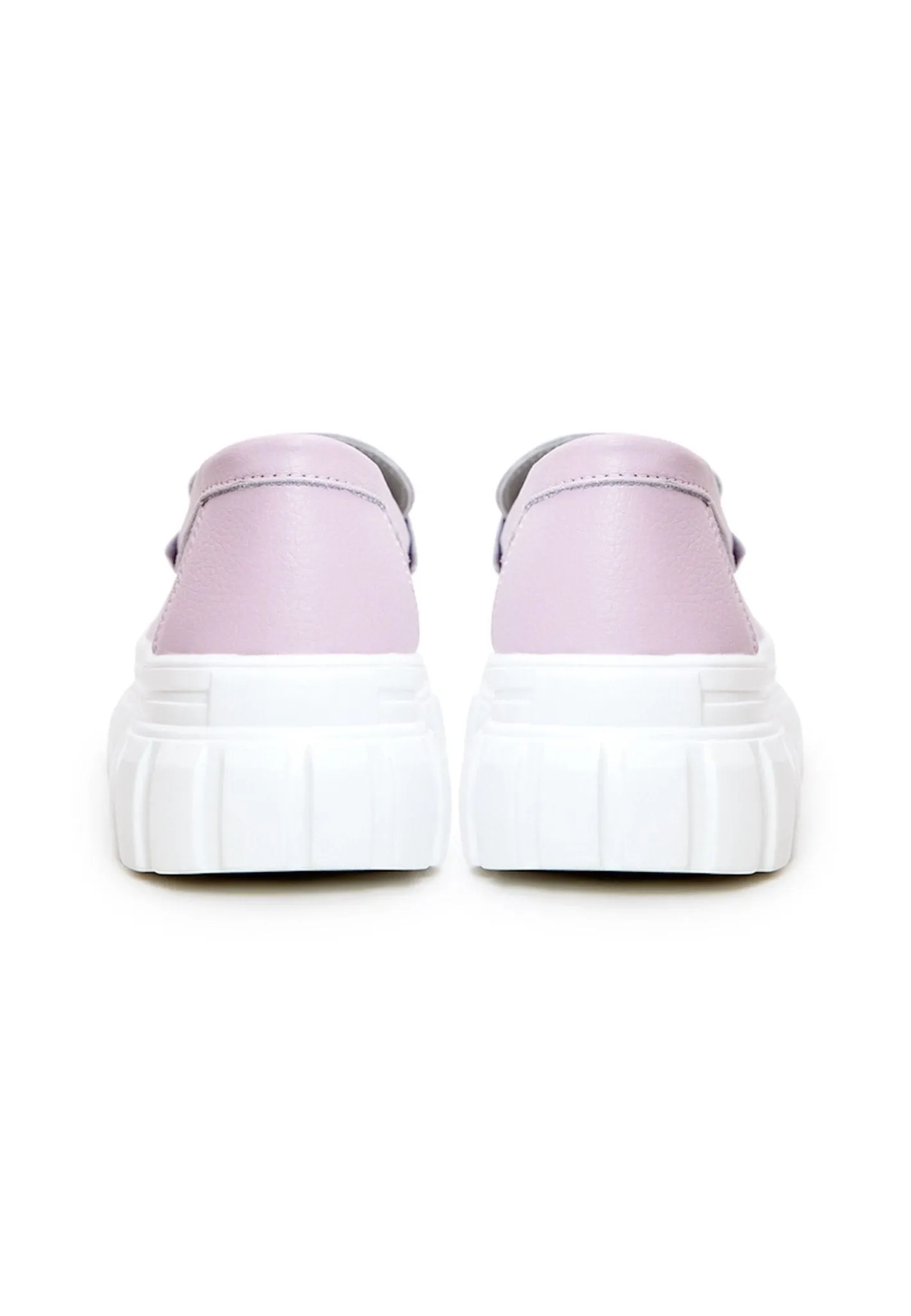 Leather Urban Platform Loafers - Pink