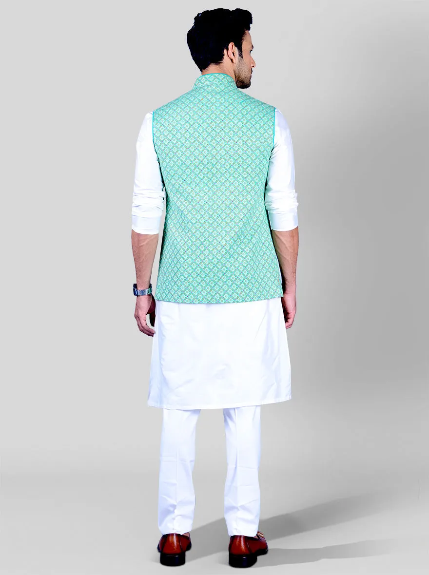 Light Green Bandhgala Jacket | TULA