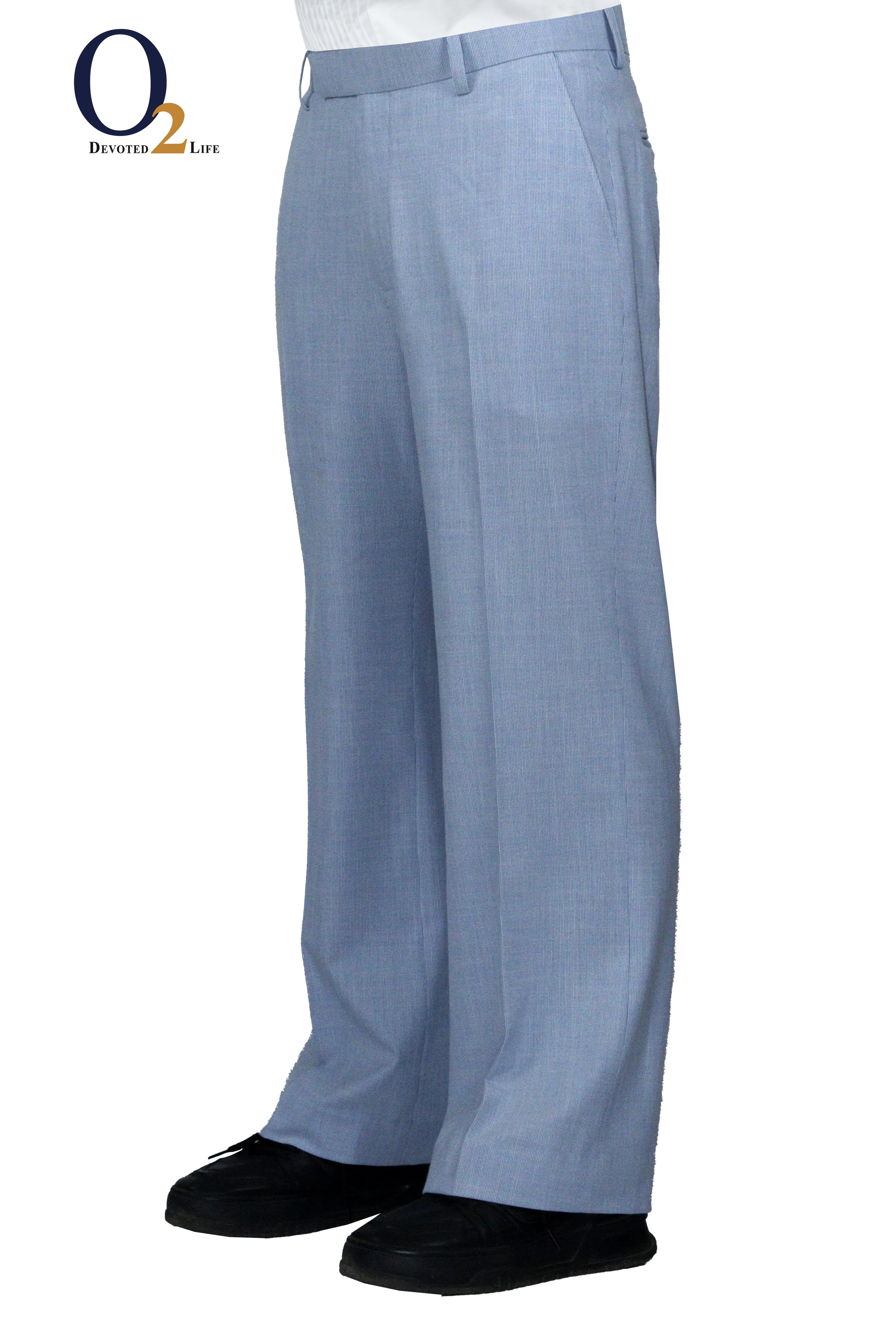 Optimized Title: Cashmere and Linen Tigullio Trousers in Light Sky Color