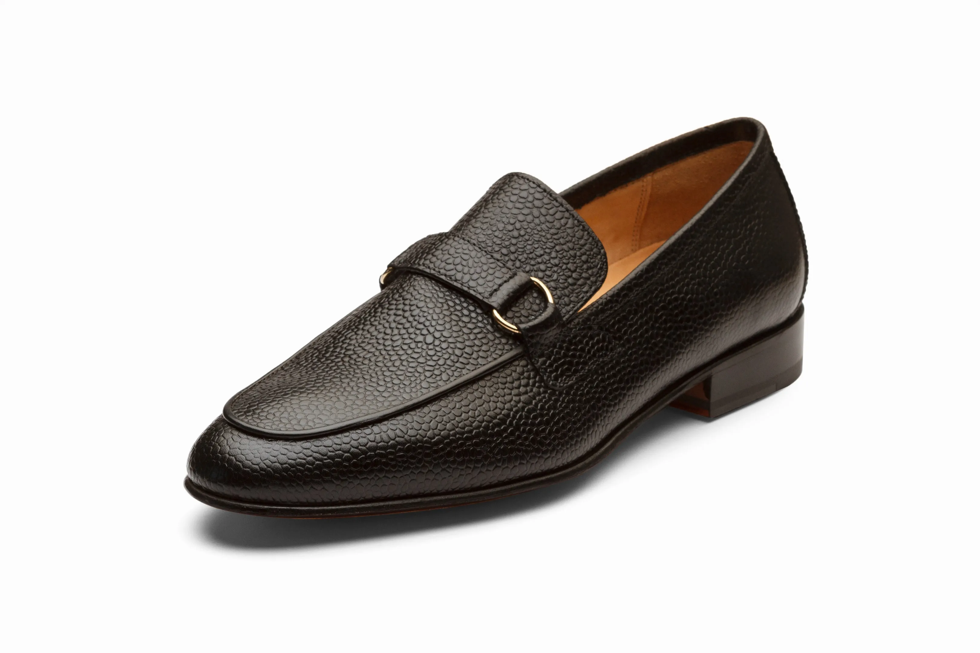 Lorenzo Leather Loafers - Black Grain