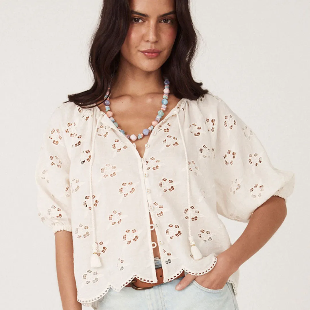 Love Note Broderie Blouse