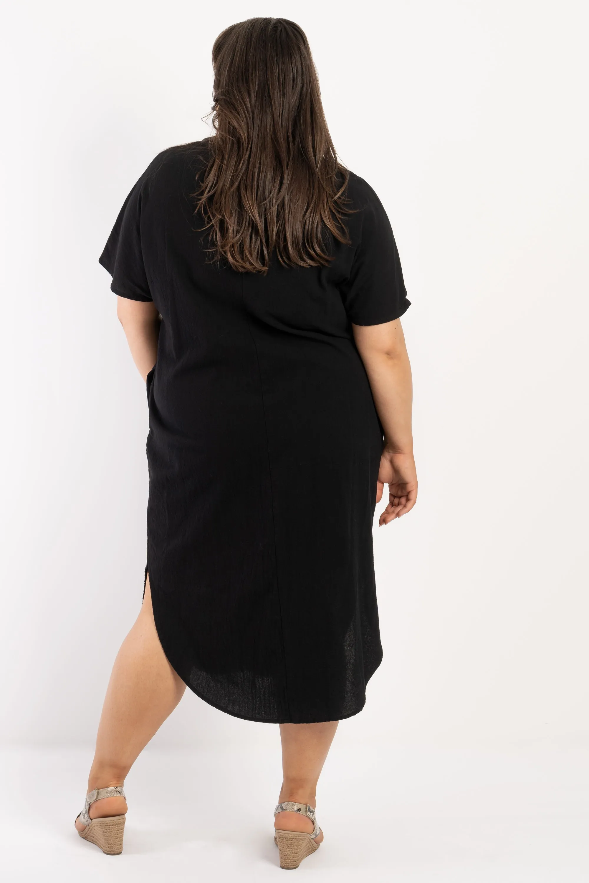 Love To Love You Linen Dress - Black