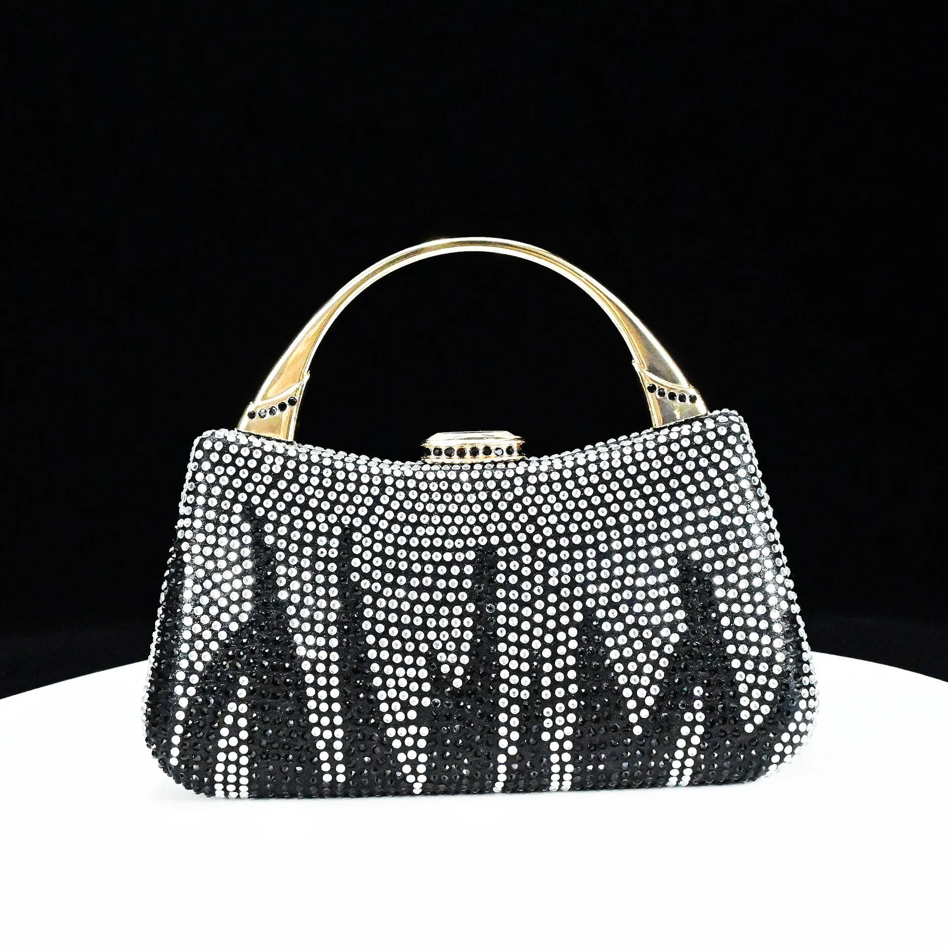 Low-Heeled Casual Daily Sandals With Handle Clutch Bag, Rhinestones Women Shoes Bag Set ,Beautiful Party Shoe Bag Set, Rhinestone Decoration Women’s Shoe Bag Set WL 21400