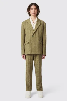 Malacia Oversized Green Jacquard Suit