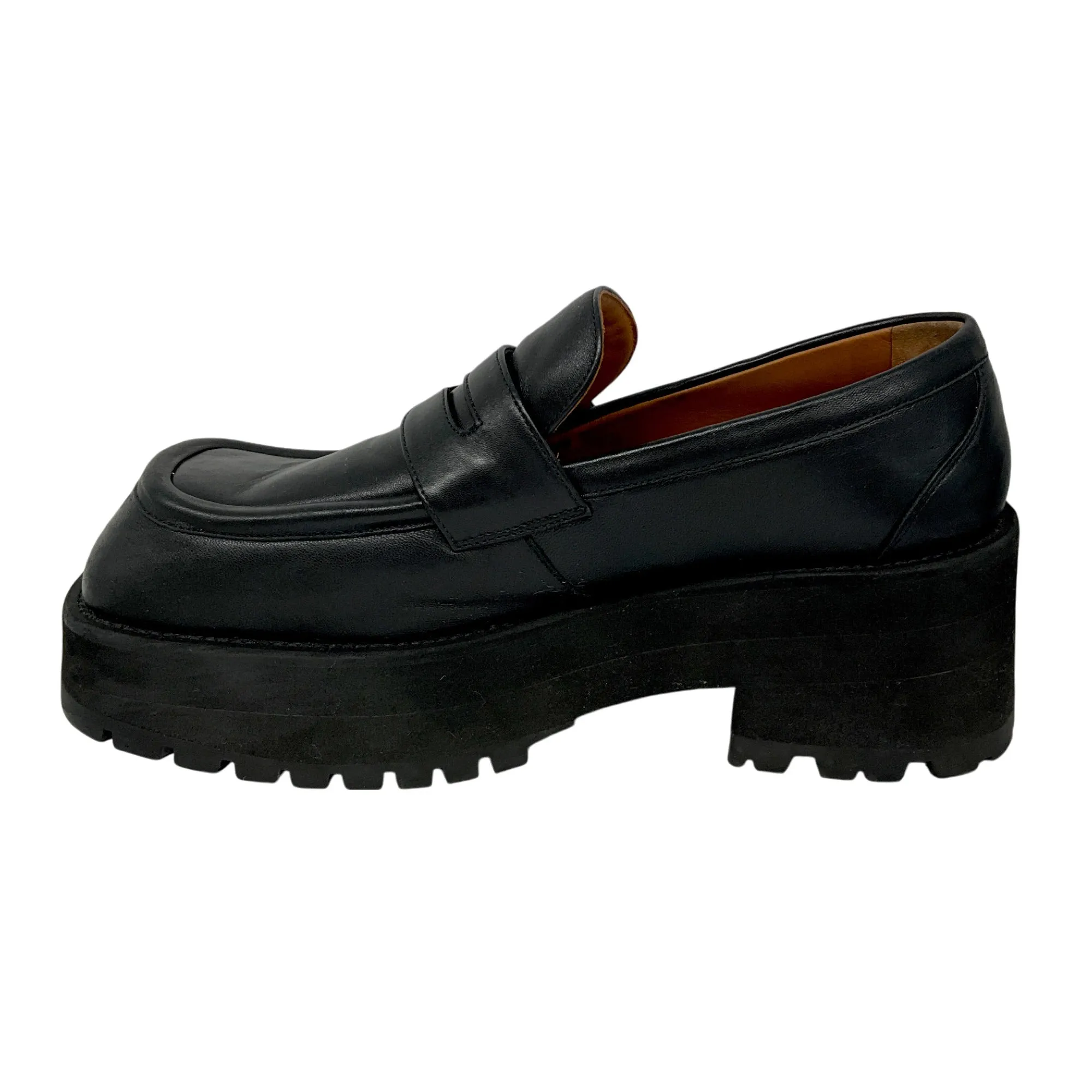 Marni Black Chunky Leather Platform Loafers