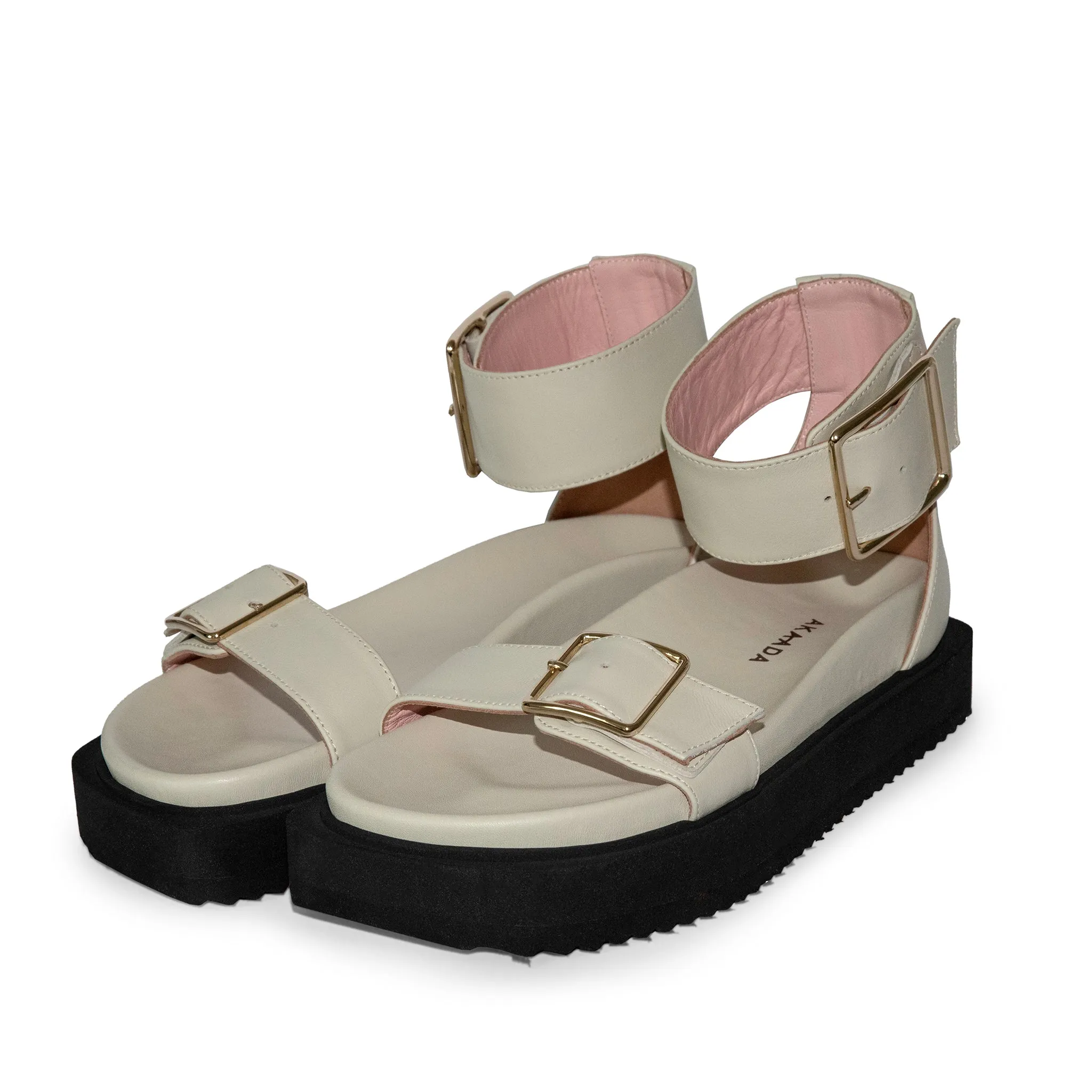 Maru Off White Leather Sandals