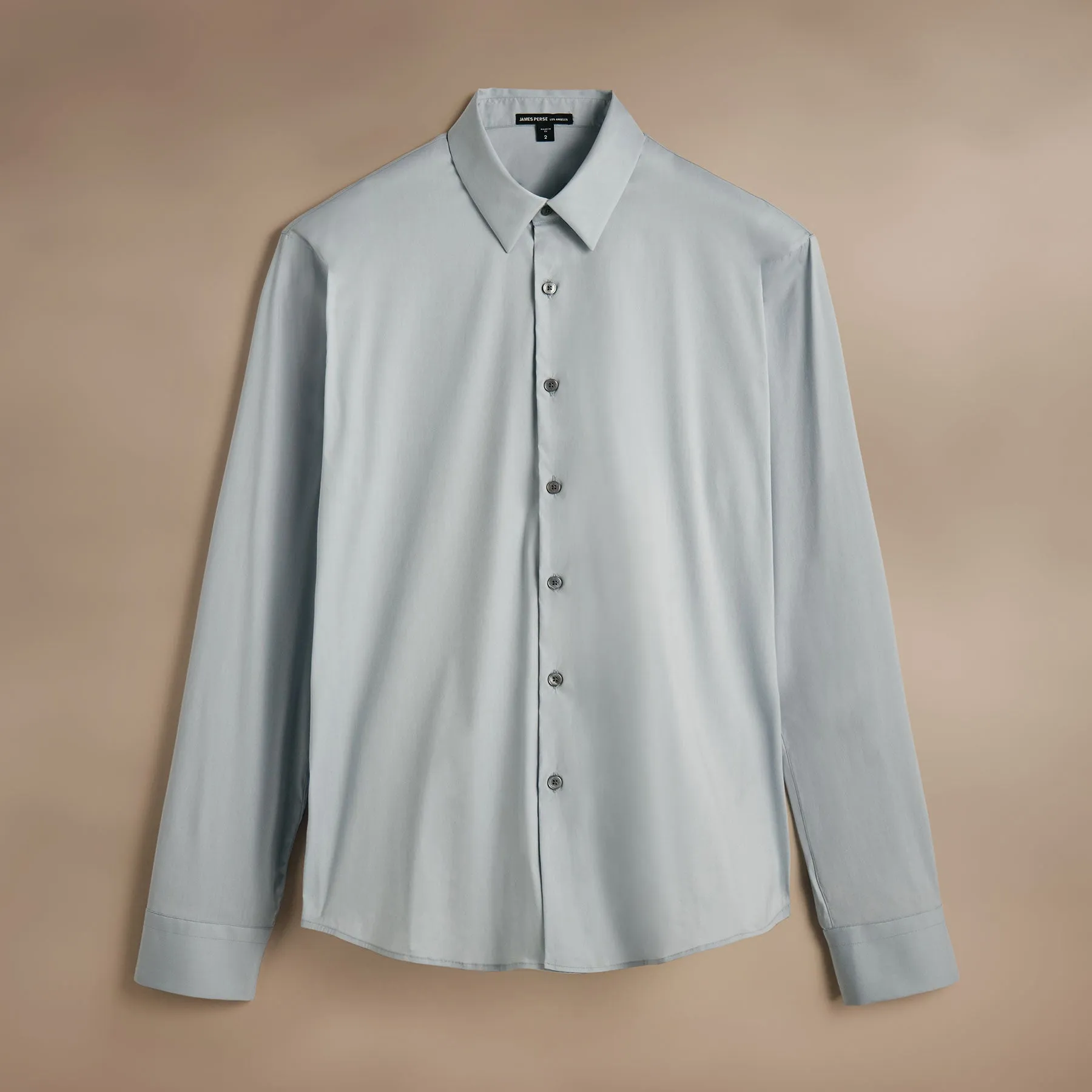 Matte Stretch Poplin Dress Shirt - Grey Glacier