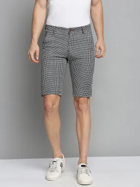 Men Black Checked Shorts