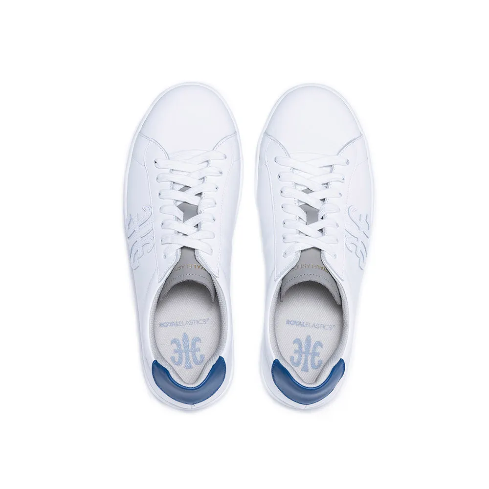 Men's Honor White Blue Logo Leather Sneakers 08021-085