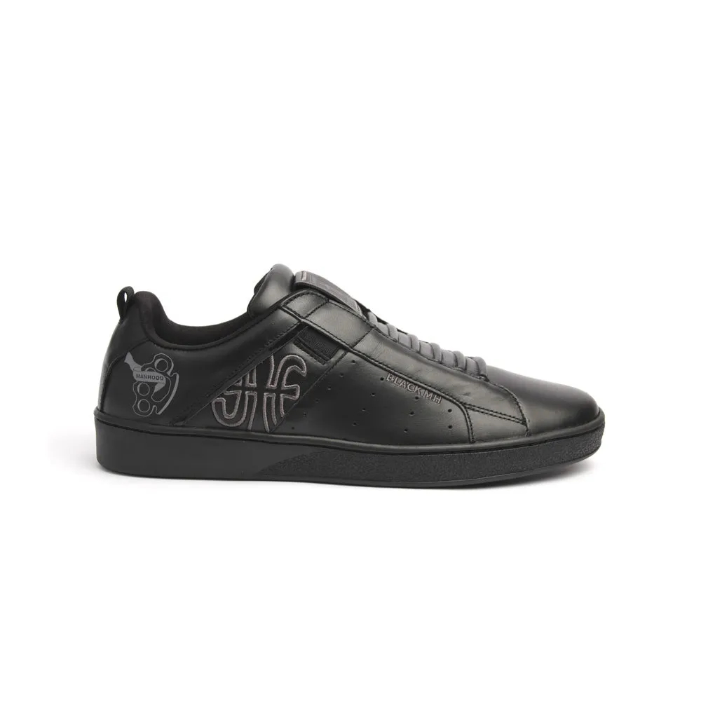 Men's Icon Manhood Black Leather Sneakers 02091-990