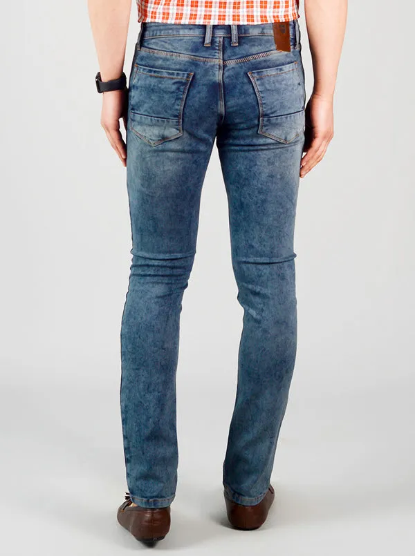 Monument Blue Washed Straight Fit Jeans | JadeBlue