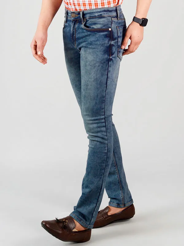 Monument Blue Washed Straight Fit Jeans | JadeBlue