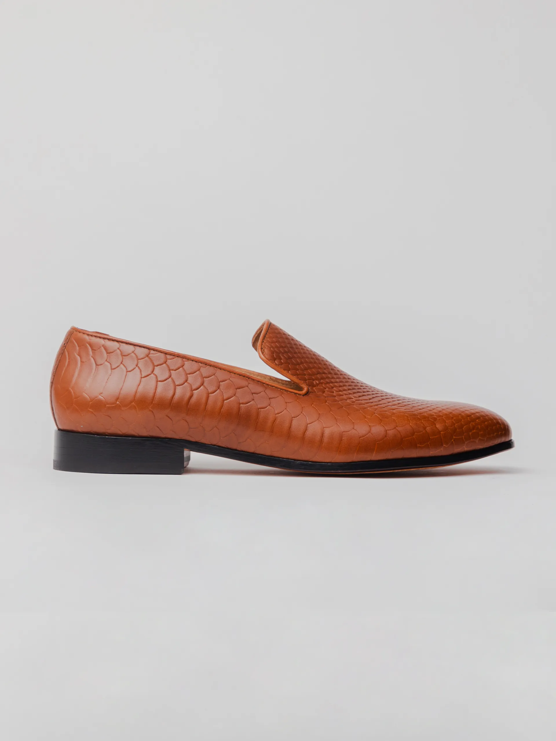 Murano Embossed Loafer - Medium Brown