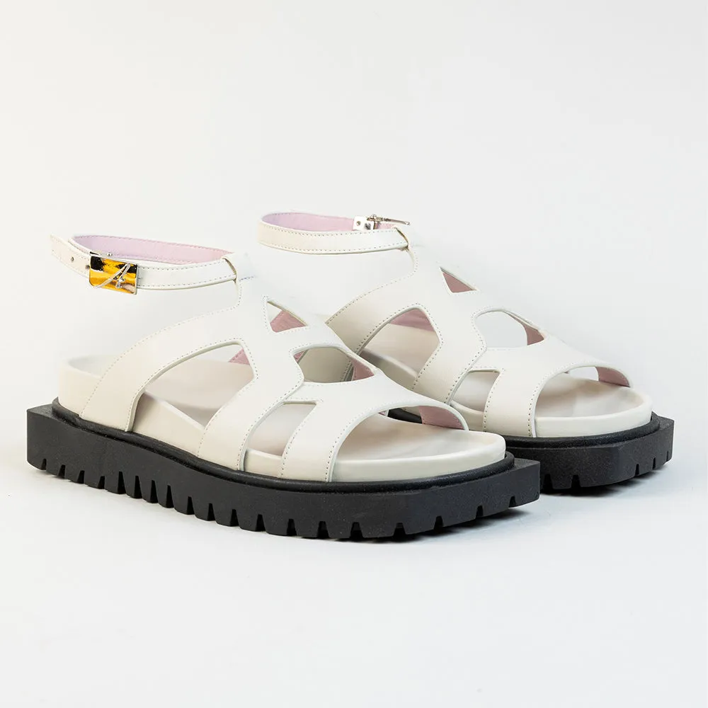 Nami Off White Leather Sandals