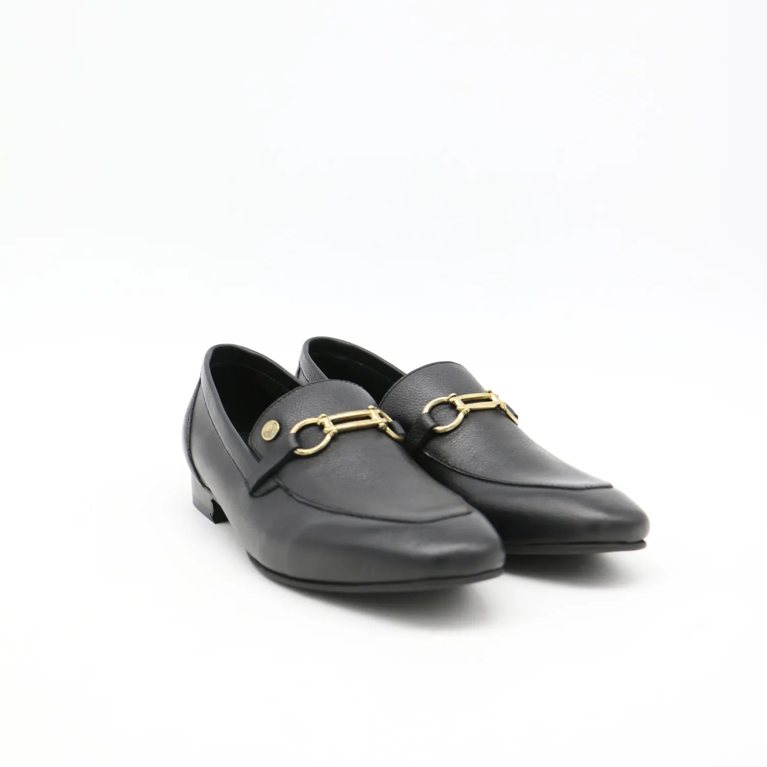 Natural loafers in black leather womens shoes