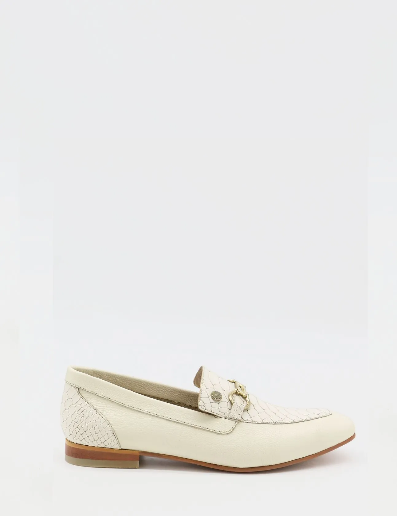 Natural loafers in off white leather womens shoes