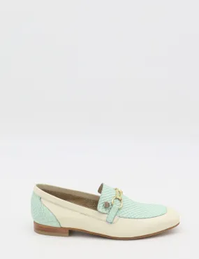 Natural loafers in off white turquoise leather womens shoes