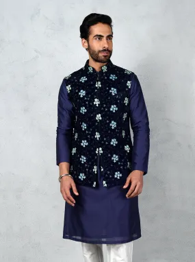 Navy Blue Bandhgala Jacket | TULA