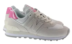 New Balance Trainers Womens 574 Sea Salt and Real Pink