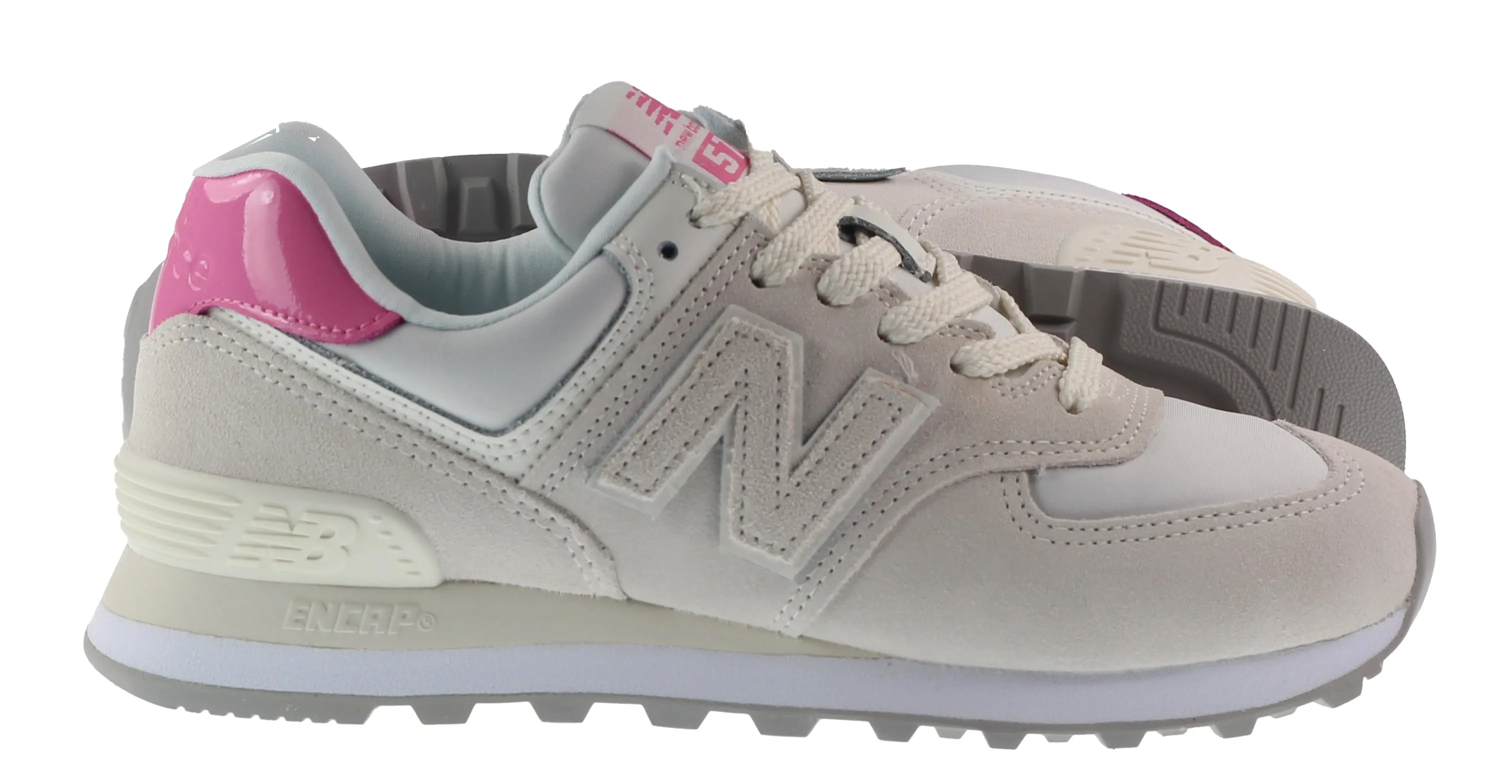 New Balance Trainers Womens 574 Sea Salt and Real Pink