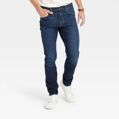 New - Men's Skinny Fit Jeans - Goodfellow & Co Dark Blue Denim 34x34