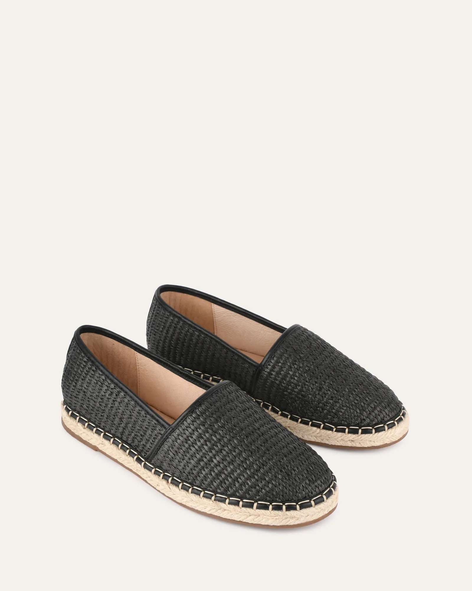 OAKLEY LOAFERS BLACK RAFFIA