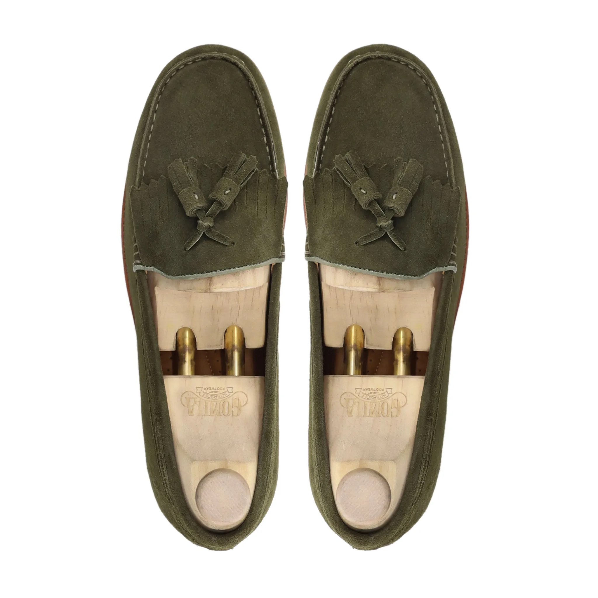 Osborn - Men's Olive Green Kid Suede Loafer