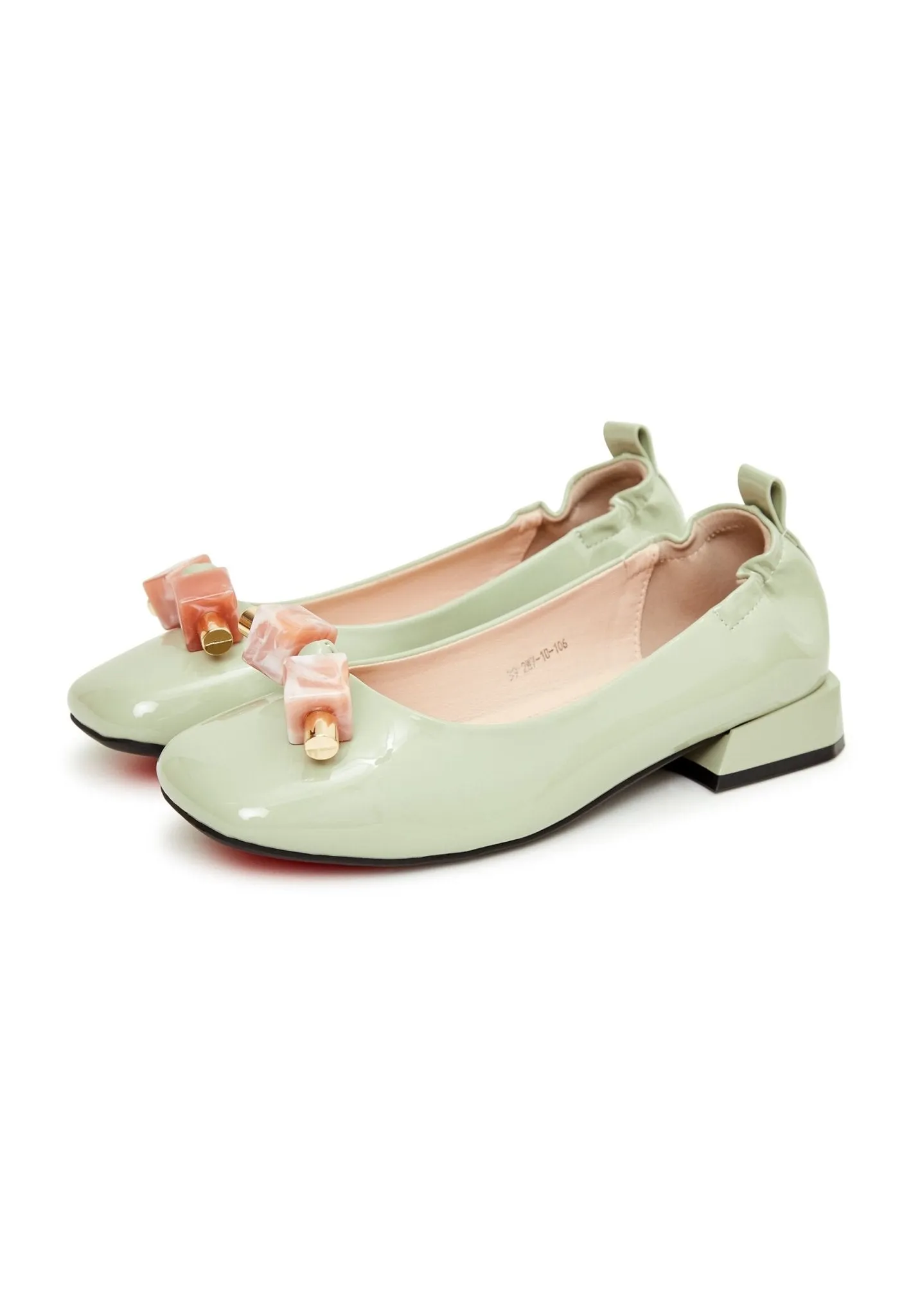 Patent Leather Ballerinas - Mint