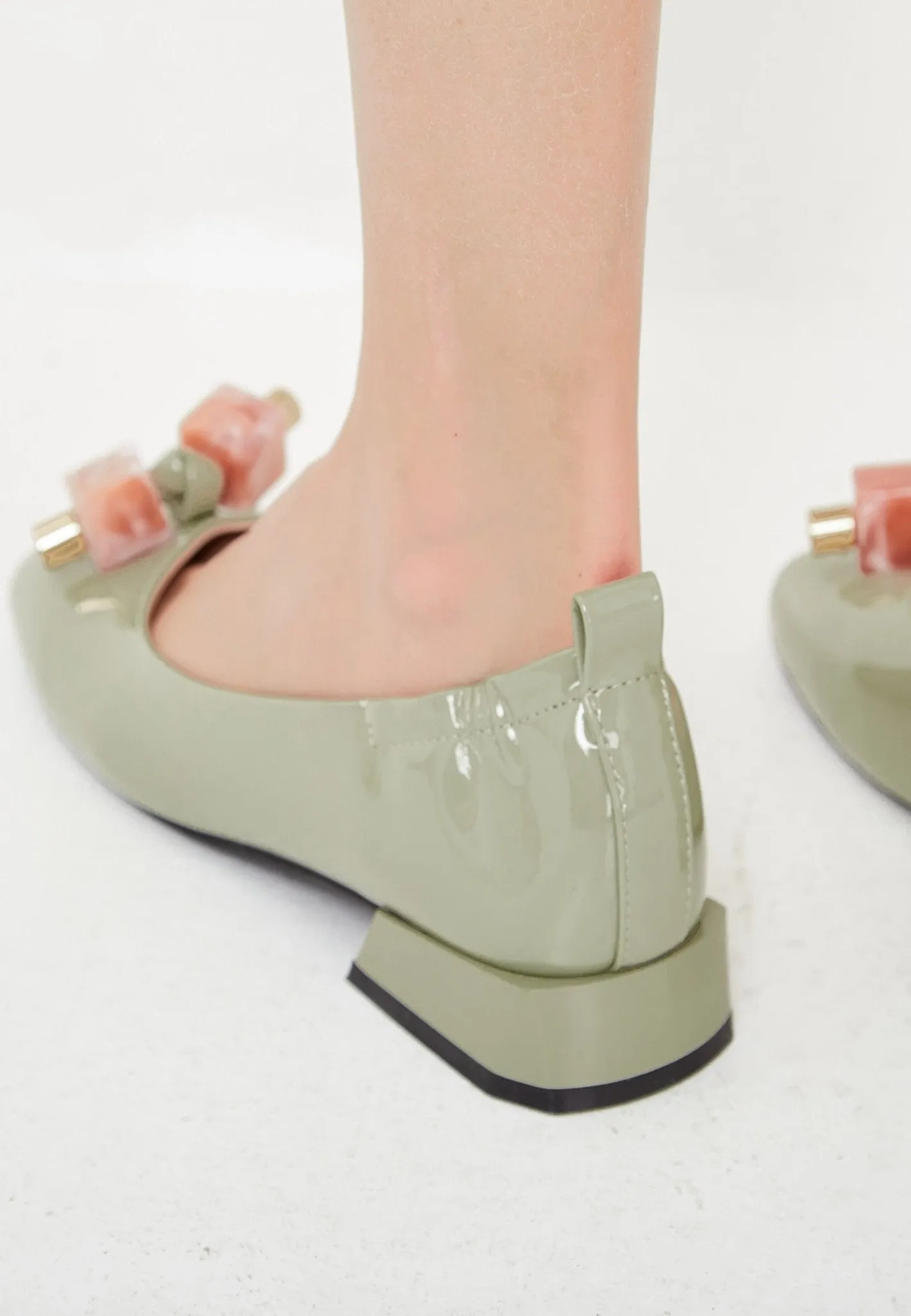 Patent Leather Ballerinas - Mint