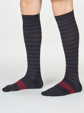 PERRY STRIPE FLIGHT SOCKS - WINE RED