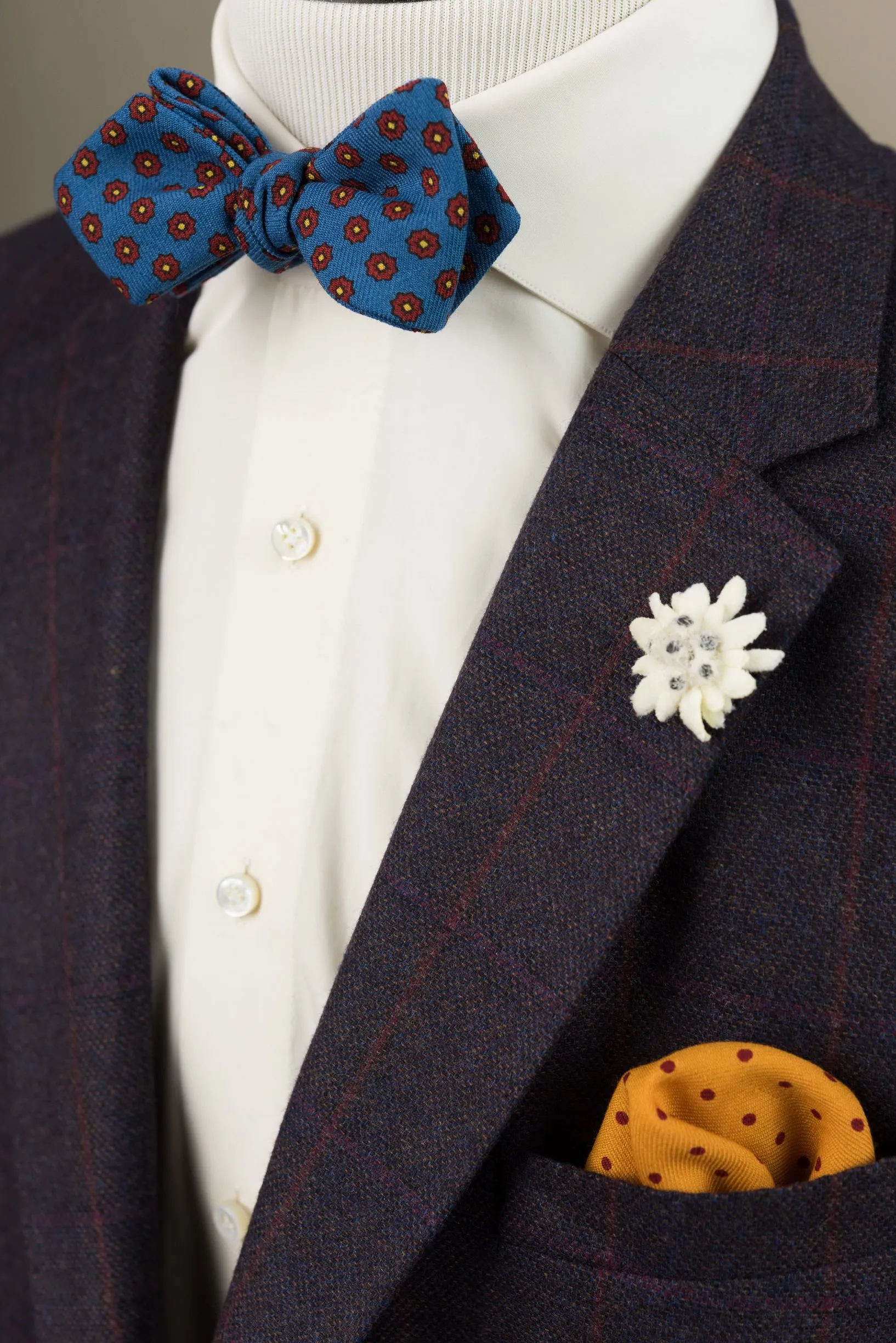 Petrol Blue Macclesfield Neats Silk Bow Tie