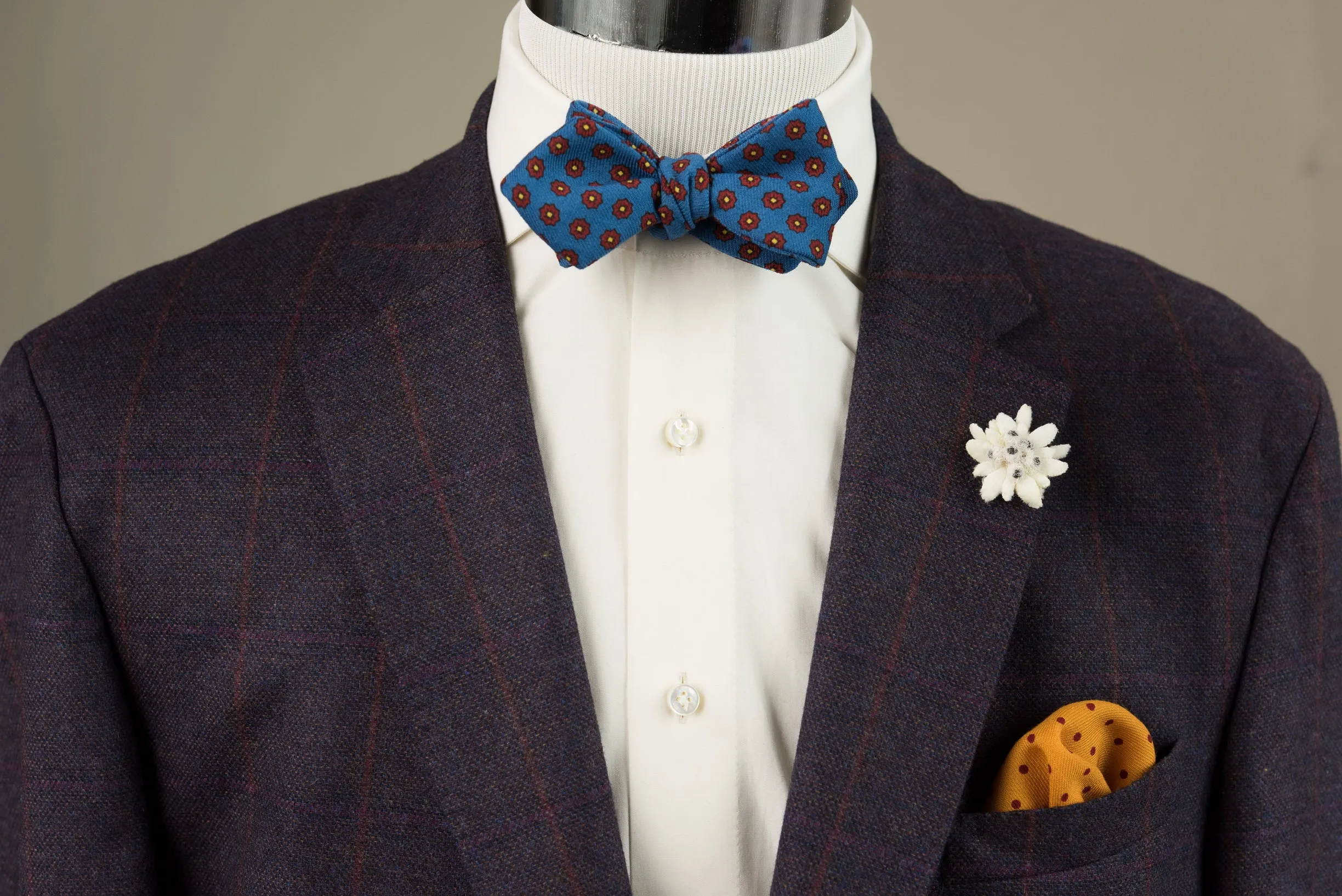 Petrol Blue Macclesfield Neats Silk Bow Tie