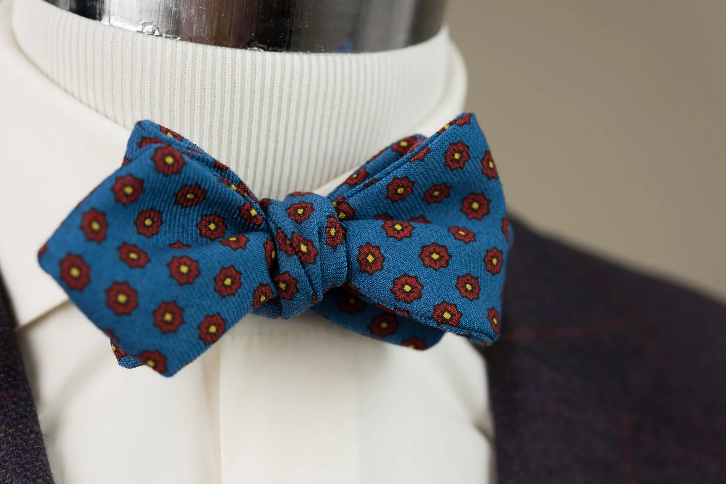 Petrol Blue Macclesfield Neats Silk Bow Tie