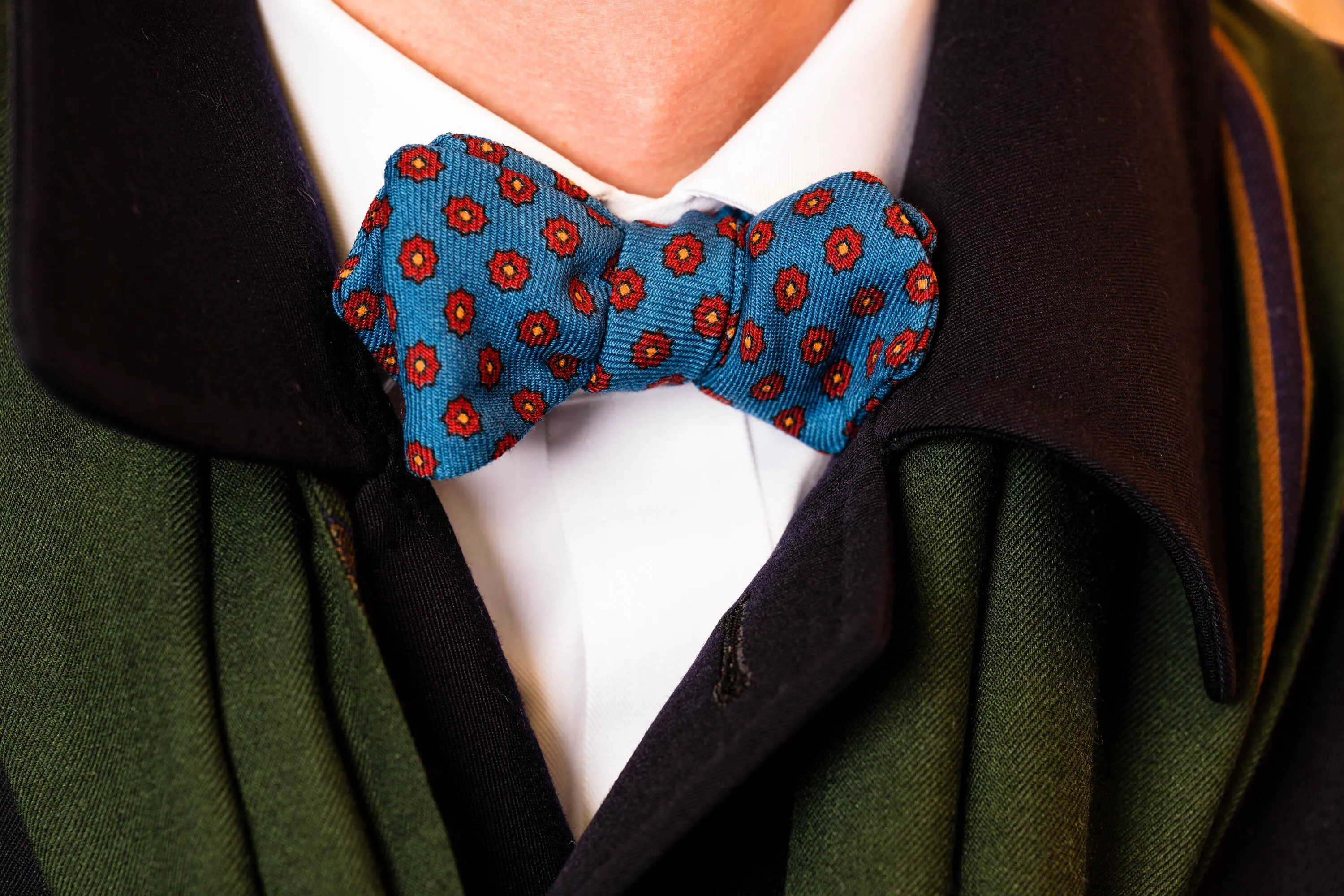 Petrol Blue Macclesfield Neats Silk Bow Tie