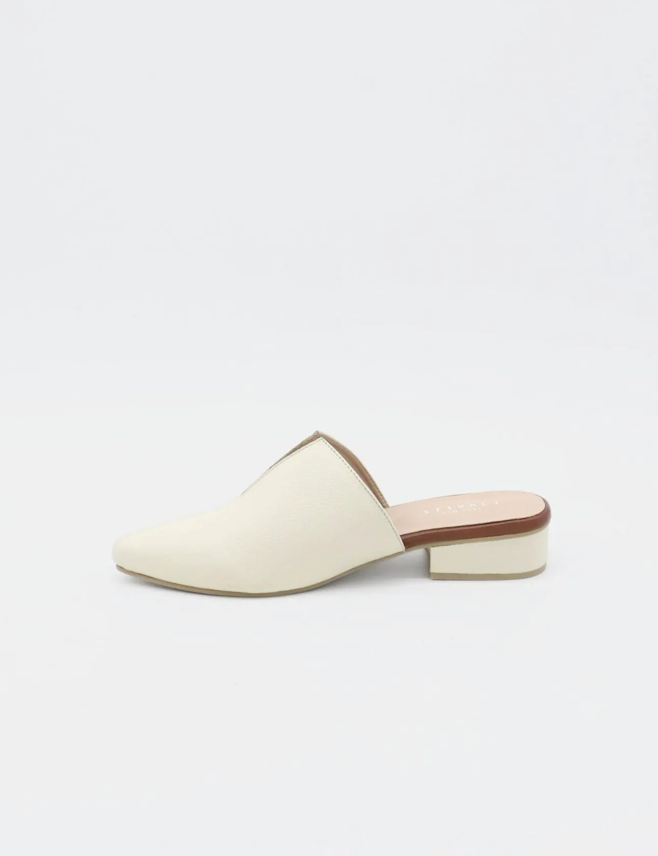 Pijao mules sandals in off white leather womens shoes