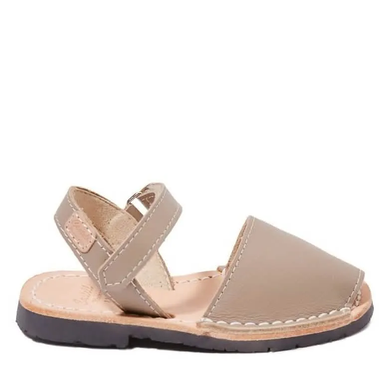 Plain Leather Menorcan Sandal For Kids - Iker 1002 Ciervo