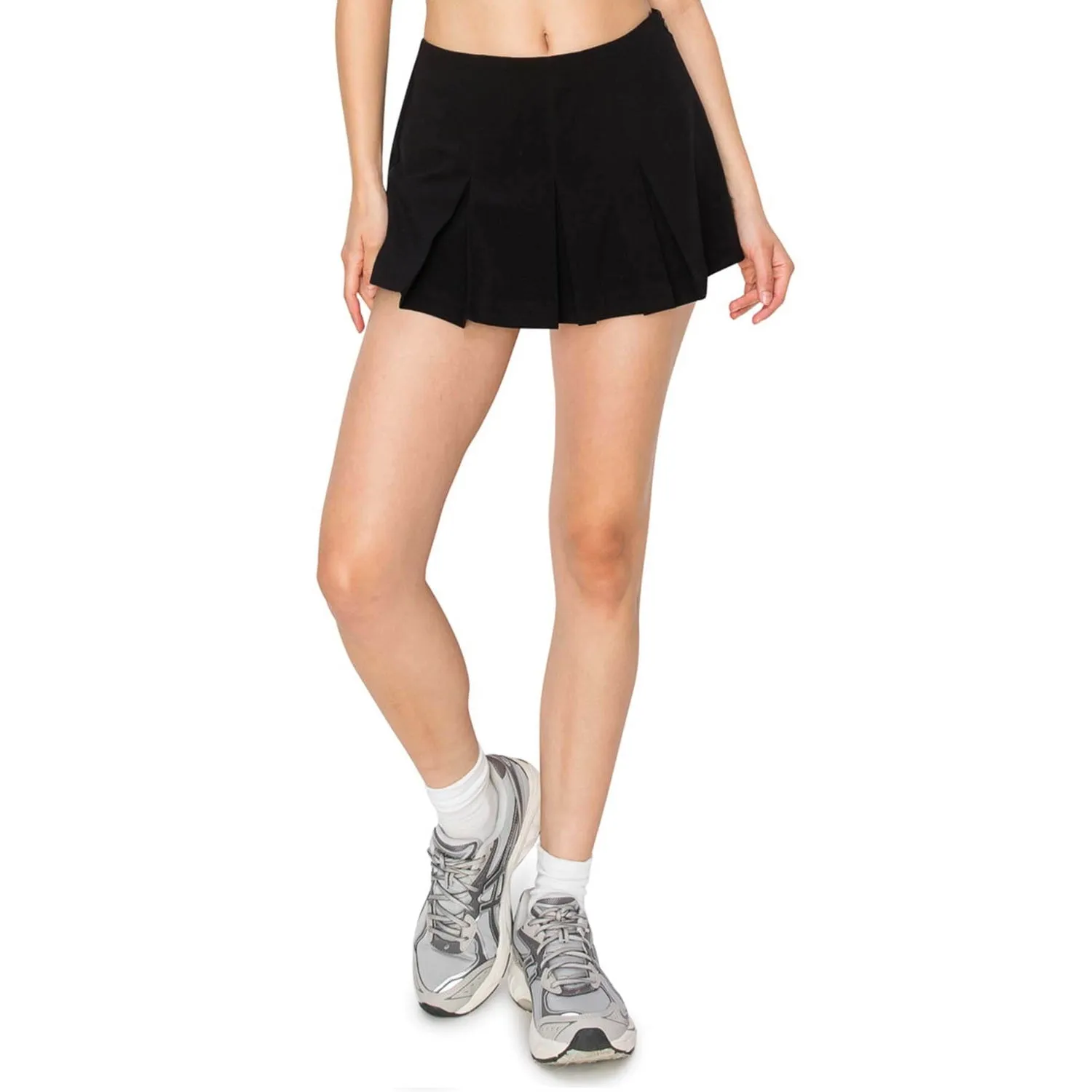 Pleated Mini Skort - Black