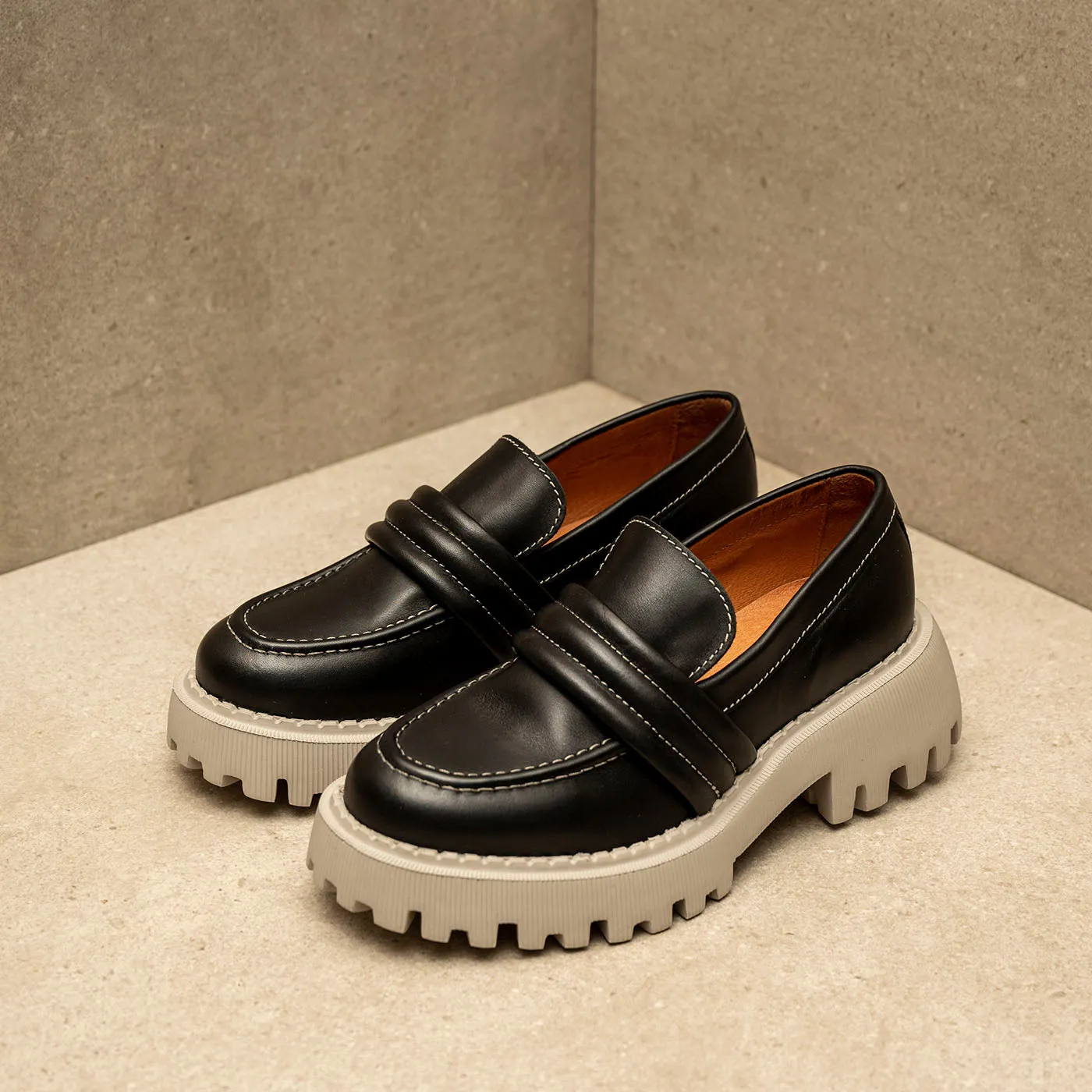 Posey loafer leather - BLACK CONTRAST