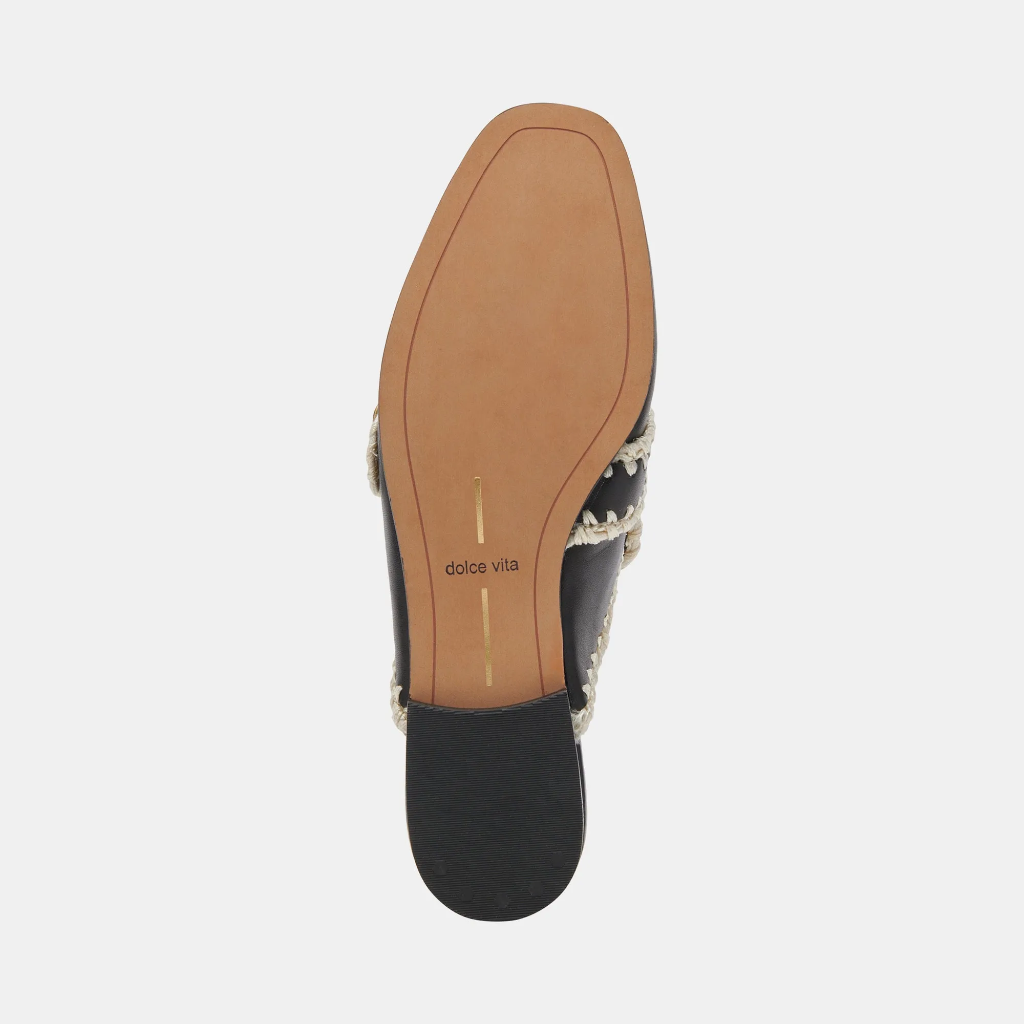 SANTEL STITCH FLATS BLACK LEATHER