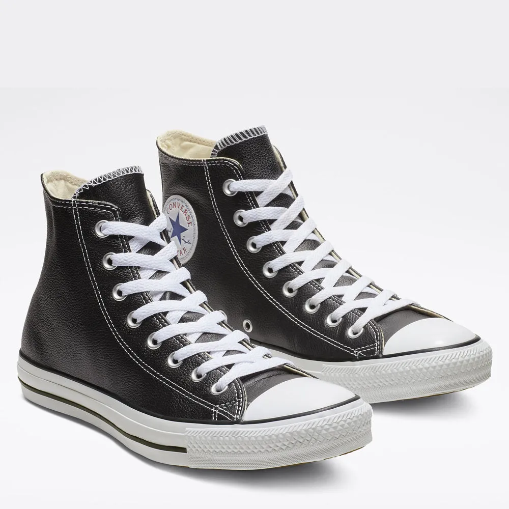 Scarpe Uomo CONVERSE Sneakers Alte linea Chuck Taylor All Star Classic Leather in Pelle Nera