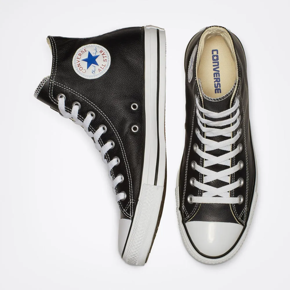 Scarpe Uomo CONVERSE Sneakers Alte linea Chuck Taylor All Star Classic Leather in Pelle Nera