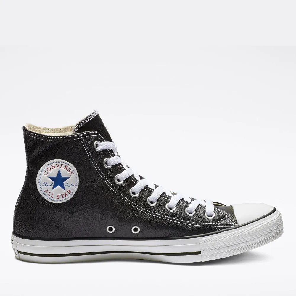 Scarpe Uomo CONVERSE Sneakers Alte linea Chuck Taylor All Star Classic Leather in Pelle Nera