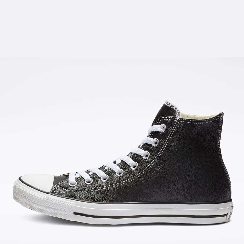 Scarpe Uomo CONVERSE Sneakers Alte linea Chuck Taylor All Star Classic Leather in Pelle Nera