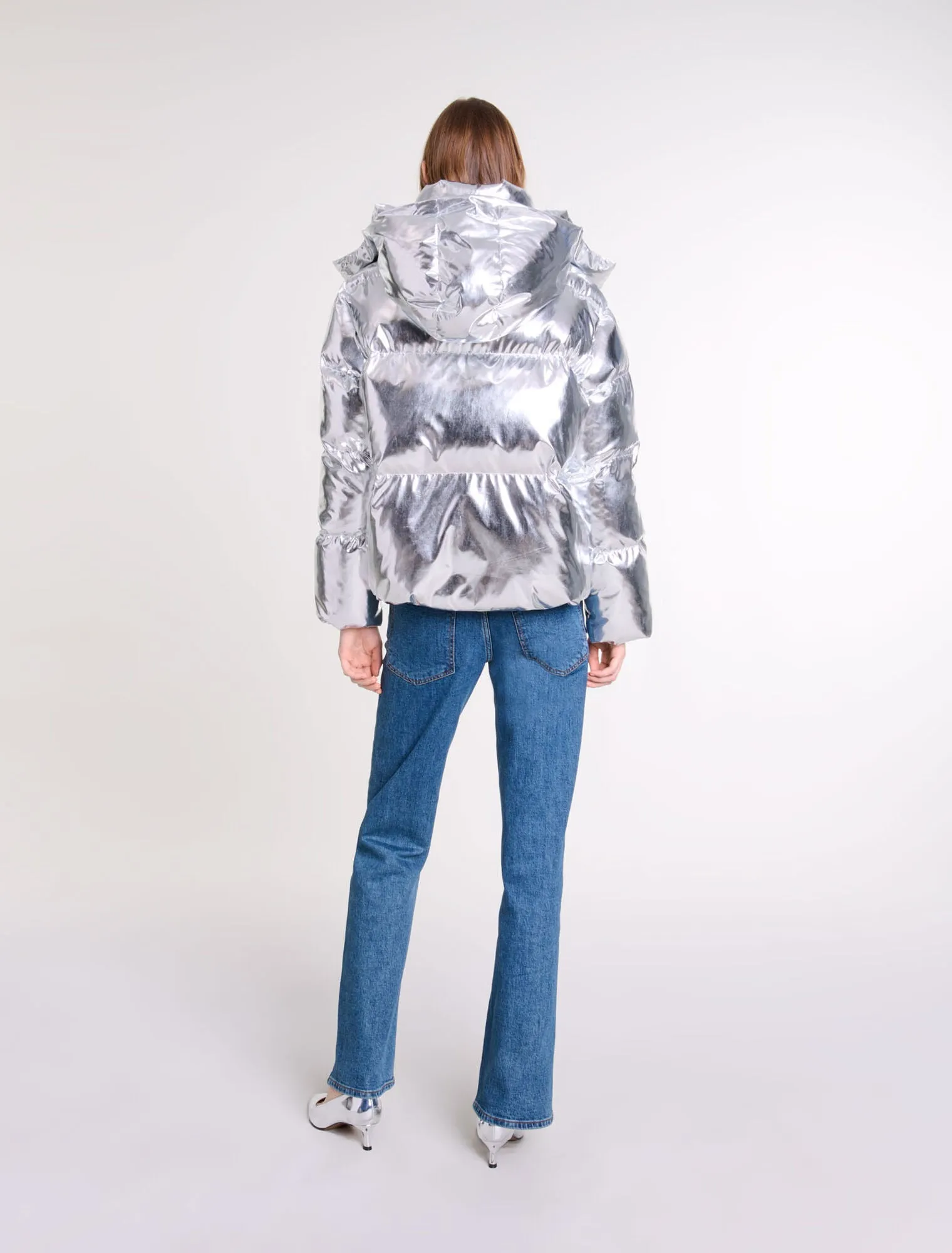 Silver hooded jacket