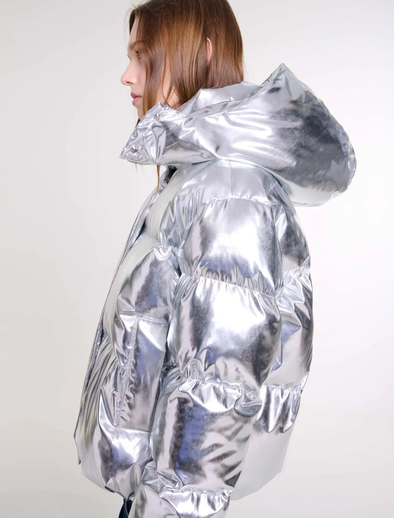 Silver hooded jacket